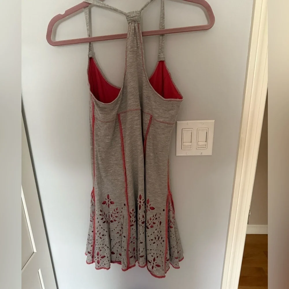 Free People Gray and Pink Casual Dress